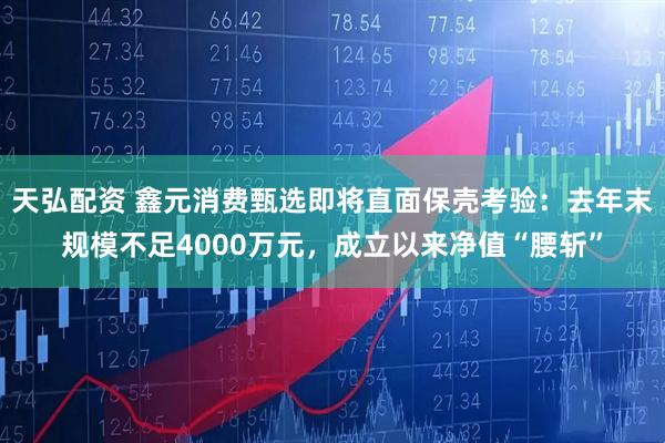 天弘配资 鑫元消费甄选即将直面保壳考验：去年末规模不足4000万元，成立以来净值“腰斩”